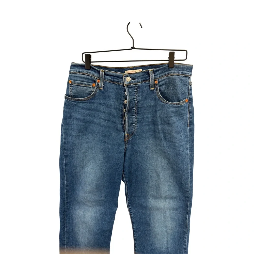 Levis Ribcage Straight Jeans Womens 32 Medium Wash Ultra‎ High Rise 79078-0016